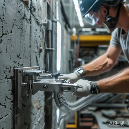 固定支架，稳固水平，检查无误。