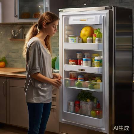 冰箱清洁，食物健康，定期清理。