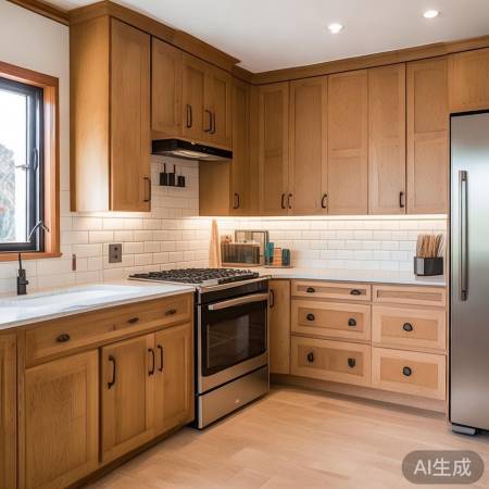 L型U型橱柜，厨房空间利用佳。