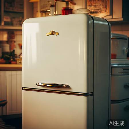 怀旧老式冰箱，温馨家居之选