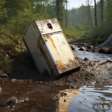 电冰箱破损，污染环境大。