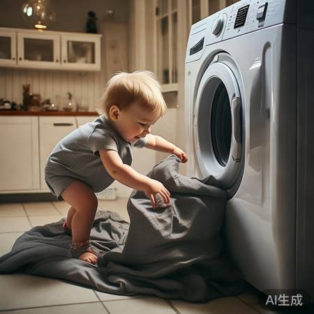 洗衣机里玩，沙袋保安全