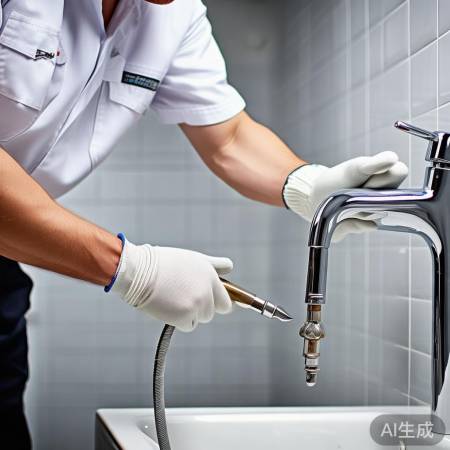 拆花洒管，检查磨损锈迹