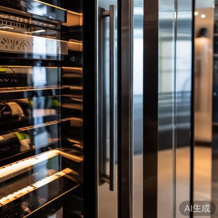 检查红酒柜细节,确保储质。