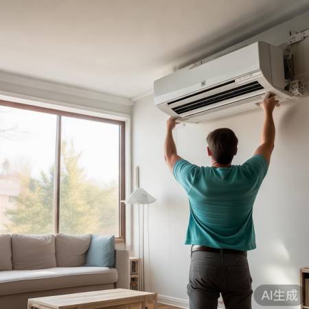 确定空调安装位置,通风无遮挡