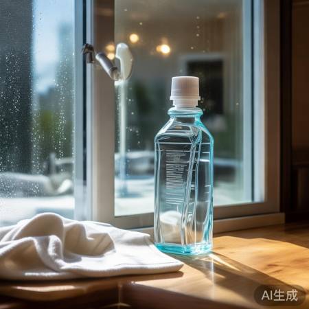 玻璃擦净，干布留痕