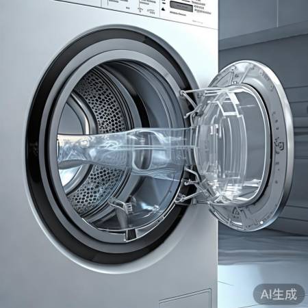 洗衣机构造：内桶装衣，外桶固定