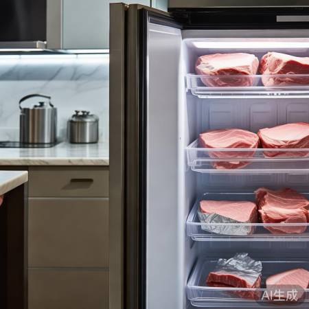 新鲜鲜肉，冷藏保鲜膜包。