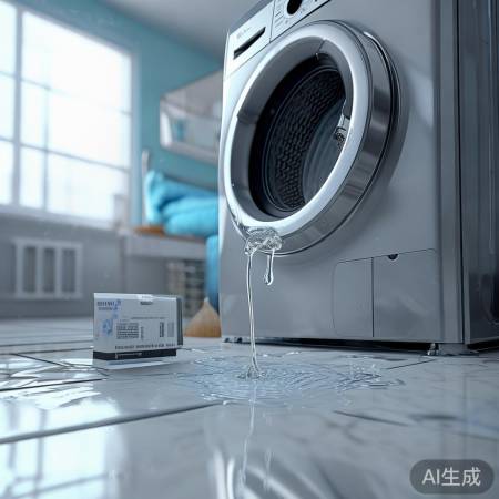 洗衣机接口密封不良，换新型垫防