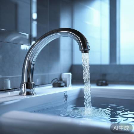 调节水流大小，顺逆时针转杆。