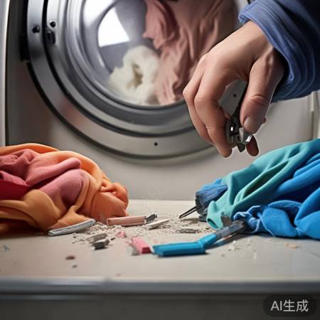 夹子取膨胀粉笔,避免伤手。