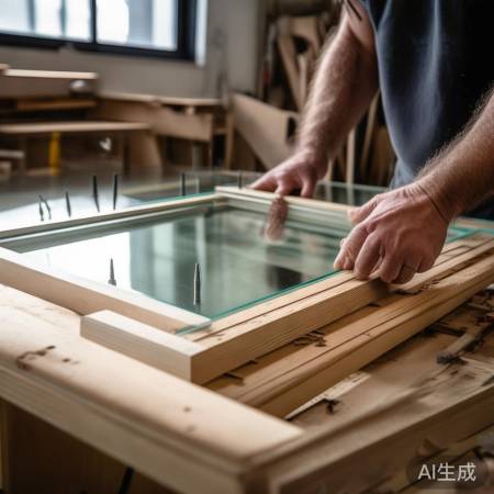 新玻璃对齐固定门框