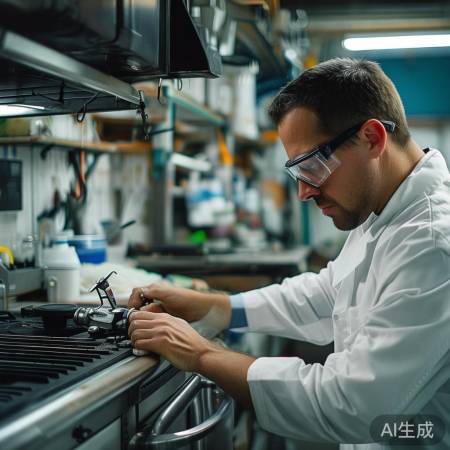 油烟机旋钮松动，专业工具加固。