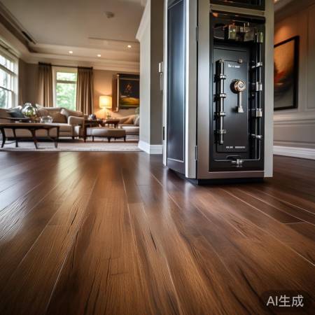 高端家居搭配：保险柜配实木地板