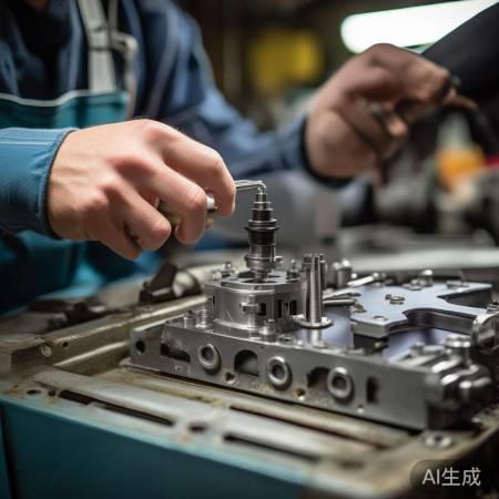 安装更换头，均匀拧螺丝。