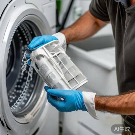 清洗洗衣机滤网，保障洁净。