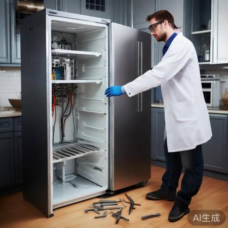 拆冰箱：卸螺丝，断管路