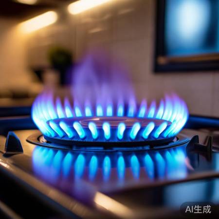 蓝焰健康，黄焰报警，燃气慎用。