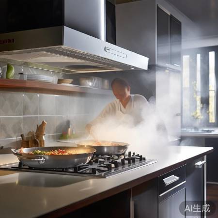 “美的850油烟机,吸烟力强,