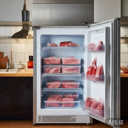 肉类速冷藏，定期清洁冰箱。