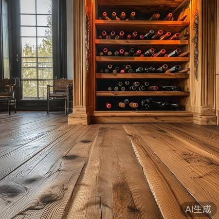 旧木地板红酒柜,美观实用设计新