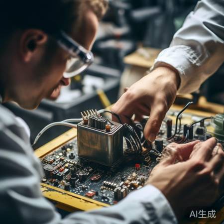 拆下旧电容，拔线