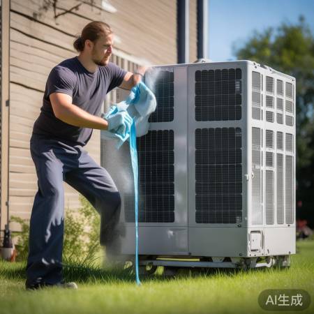 空调外机清洁，湿布+小苏打去污