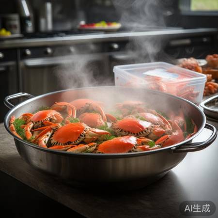 冷冻蟹先煮熟，冷水解冻保口感