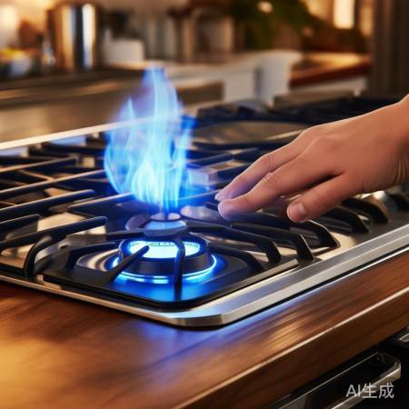 电子点火燃气灶，一键安全便捷。