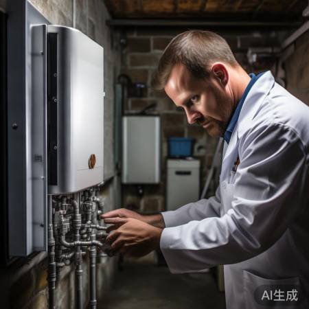 壁挂炉管道检查，无泄漏