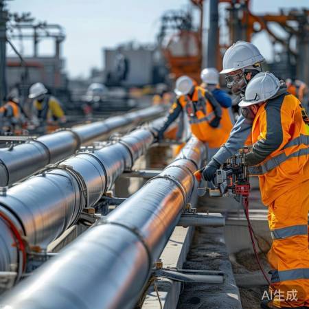 燃气管道定期检查，安全无泄漏