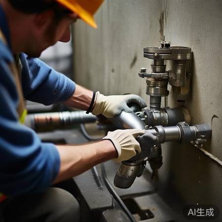 安装新管道，接口紧密，连接牢固