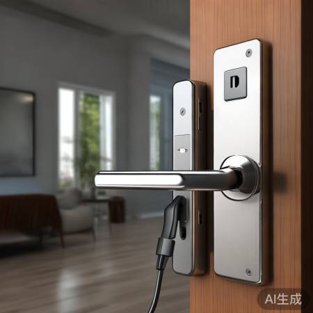 智能锁电源连接,注意极性。