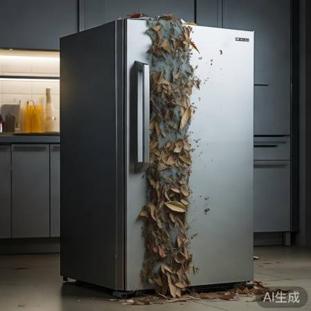 冰箱冷凝器积尘，散热不良。