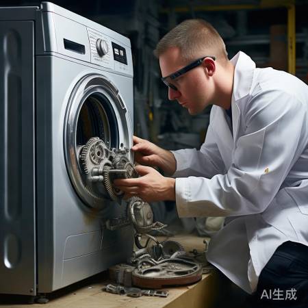 检查洗衣机机械，排除卡阻故障。