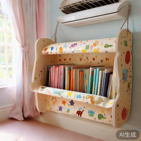儿童房空调出风口书架，绘本故事