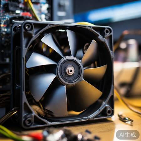 风扇电机故障，需检查烧焦痕迹。