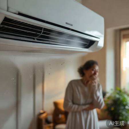 空调出风口灰尘多,需清洗防咳嗽