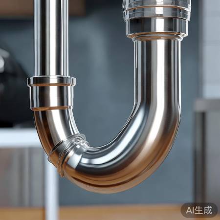 “不锈钢排水管，坡度安装，防倒