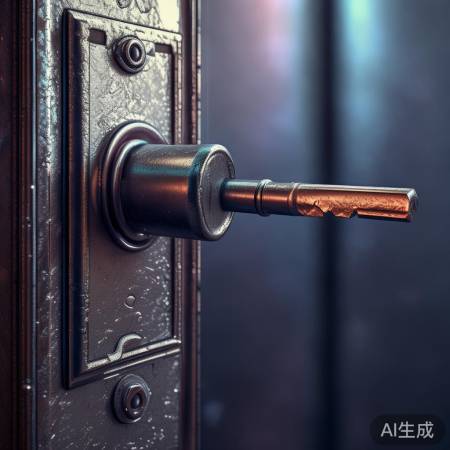 “钥匙顺时针旋转锁上”