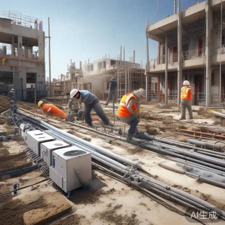 中期施工:空调安装,管道布局,