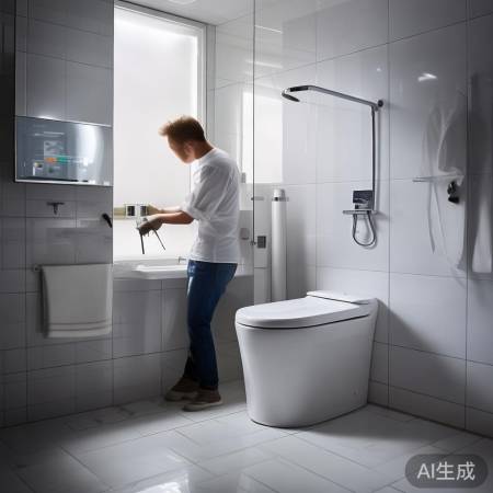 清洁卫生间，智能马桶启用新家洁