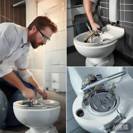 新冲水件安装，顺序反拆牢固连。