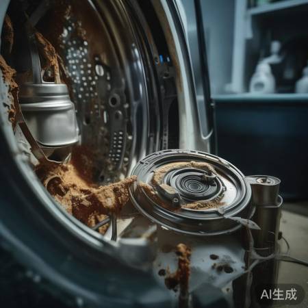 洗衣机内部部件损坏，需及时更换