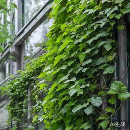 楼外管道植爬山虎，美环境防雨。