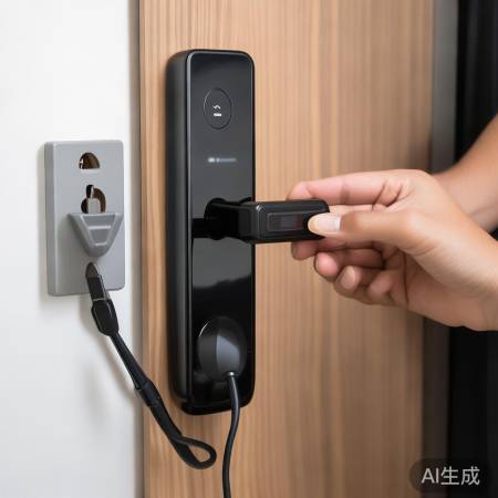 指纹锁接电，确保稳固连接