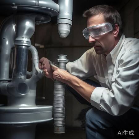 “排水管旋入下水道,密封圈贴合