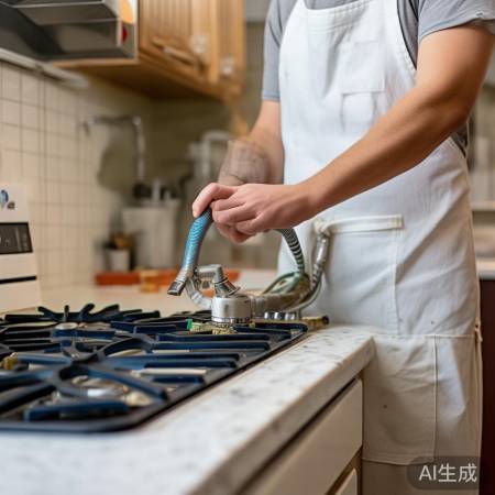 更换燃气灶软管,关阀检查,新旧