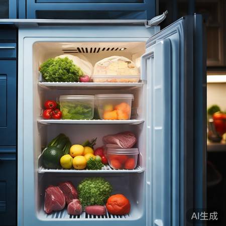 “冰箱食物分层防污染”